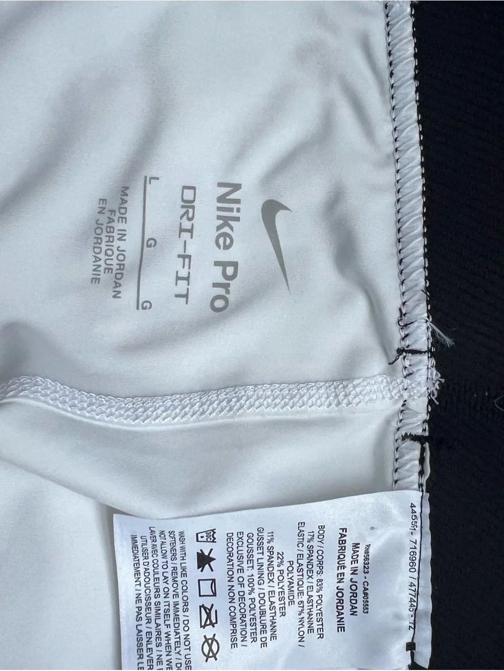 Nike White Pro Compression Bike Shorts with Black Logo Waistband
